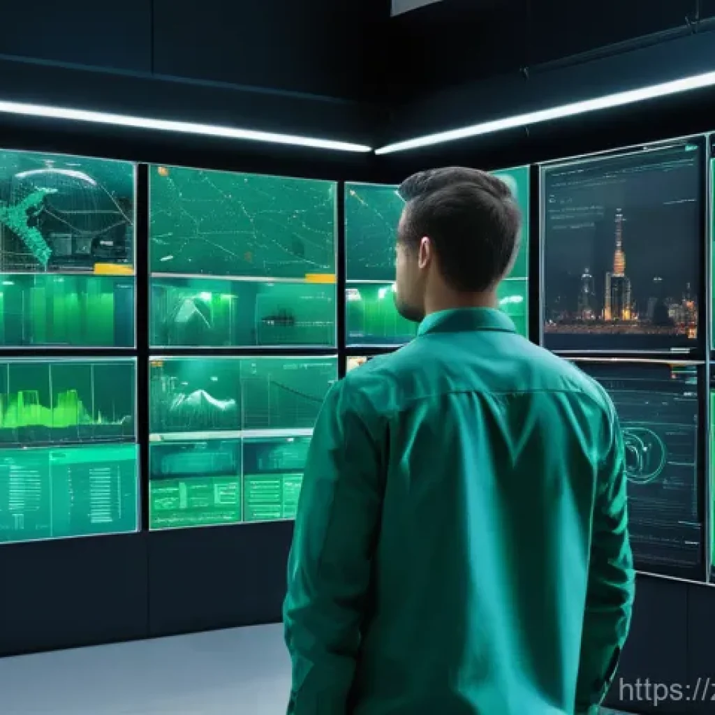 화재안전관리 실무에서의 기술적 변화와 도전 - **Prompt:** A modern, brightly lit central control room for smart fire safety in a high-tech city. L...