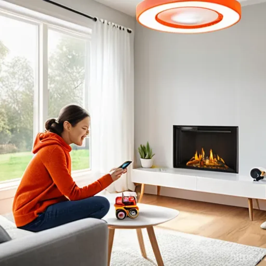 화재안전관리 실무에서의 화재 예방 기술 - **Prompt 1: A Modern Home's Smart Fire Safety System in Action**
"A cozy, brightly lit living ro...