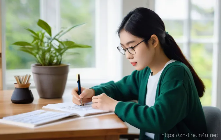 화재안전관리기술자 시험 후기 및 꿀팁 - **Prompt 1: The Customized Study Journey**
    A focused young East Asian woman, in her early twenti...