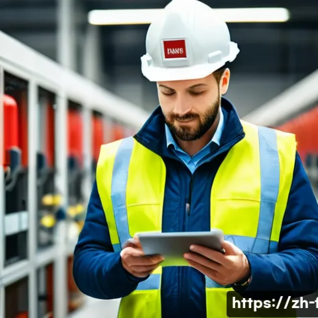 화재안전관리 실무자 필수 어플리케이션 - **Prompt:** A confident and efficient fire safety manager, mid-30s, wearing a smart casual uniform, ...