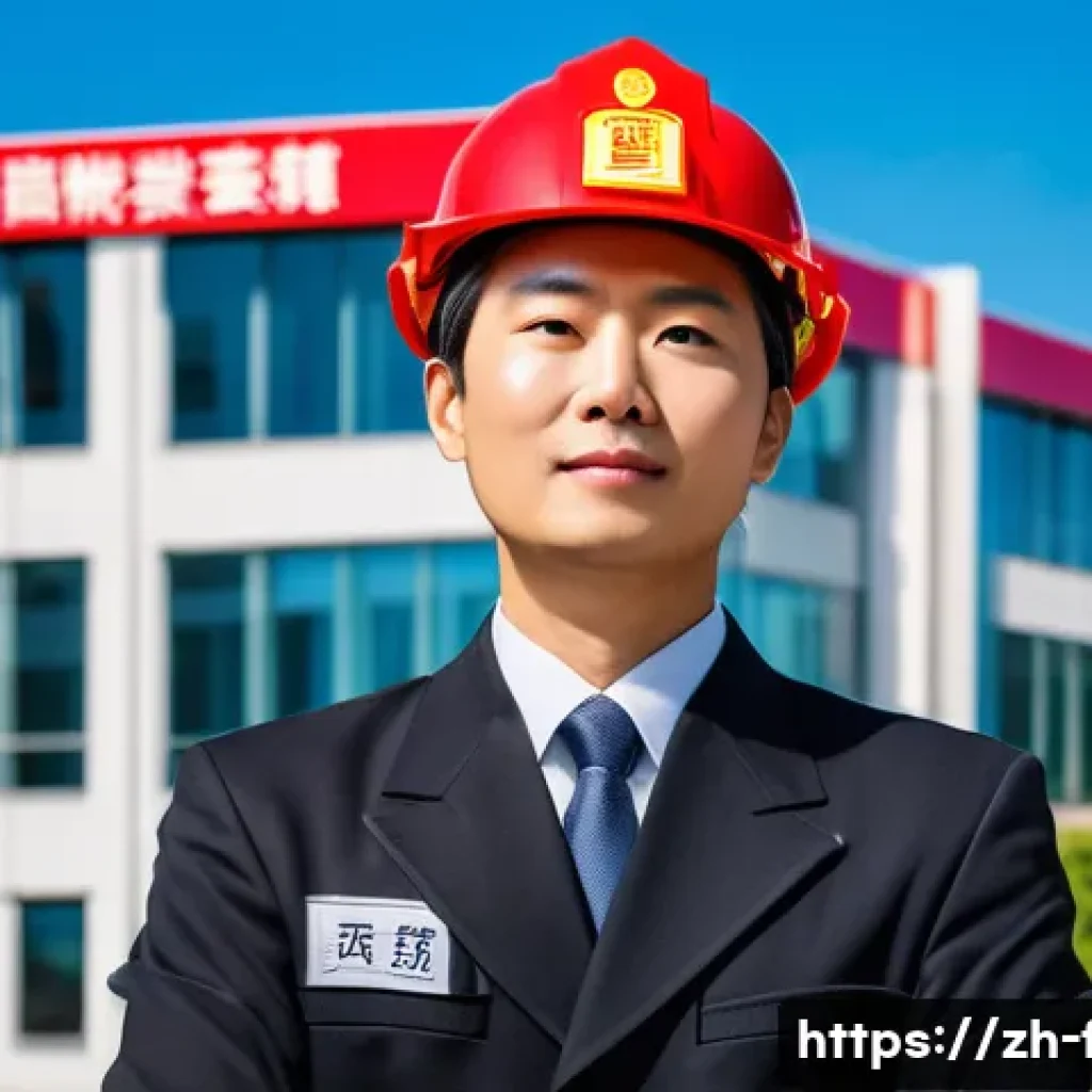 화재안전관리기술자에게 필요한 자격증 리스트 - A professional fire safety manager wearing a formal uniform with visible fire safety insignia, stand...
