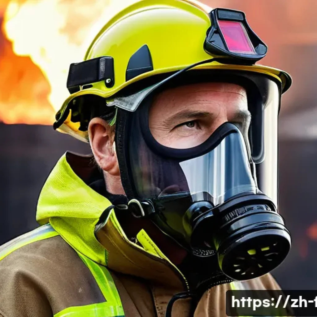 화재안전관리기술자의 필수 장비 목록 - A professional firefighter wearing advanced high-tech composite protective clothing designed for fir...