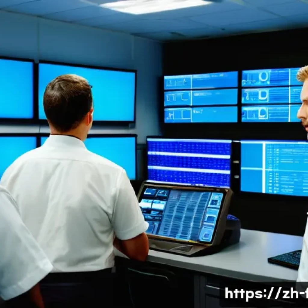 화재안전관리 실무에서의 효율적인 시간 관리법 - A modern fire safety control room with a diverse team of professionals monitoring multiple large dig...