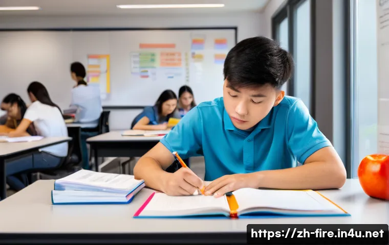 화재안전관리 기술자의 자격증 취득 전략 - A modern study room scene featuring a young Chinese adult focused on preparing for the Fire Safety M...