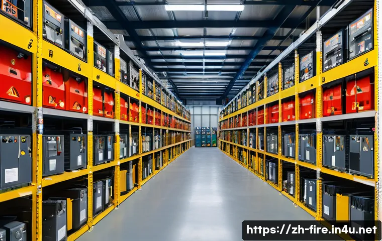 화재안전관리기술자의 직무에서의 위험 관리 - A high-tech industrial factory interior focusing on fire hazard inspection: detailed close-up of age...