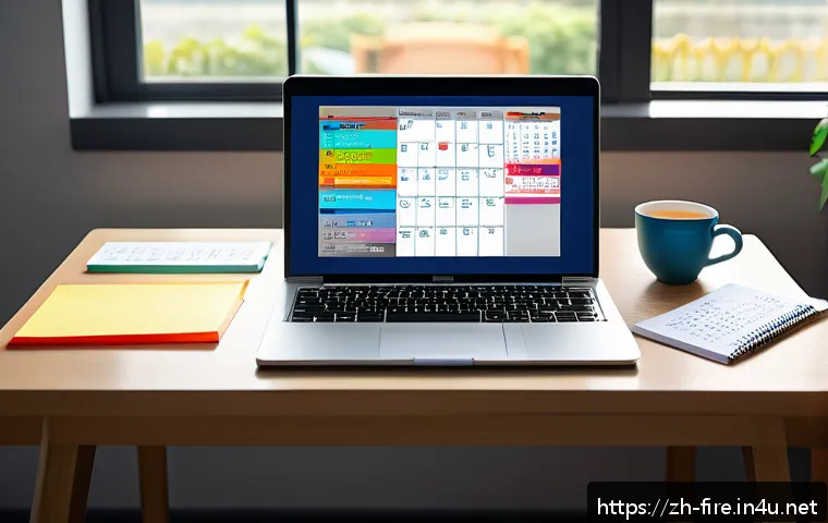 화재안전관리기술자의 자격증 시험 준비 전략 - A modern study desk setup for a Chinese fire safety management technician exam candidate, featuring ...