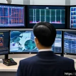 화재안전관리 실무에서의 문제 해결 역량 - A detailed scene inside a modern high-rise building&rsquo;s fire risk assessment operation room: engineers...